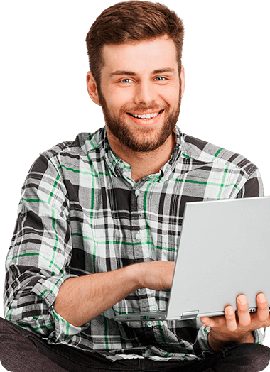 Homem com computador